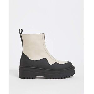 Simply Be Flatform Zip Ankle Boots Wide Stone 4 Female