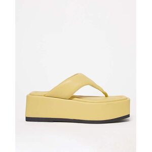 Simply Be Soft Padded Toe Post Sandals Exwide Yellow 6 Female