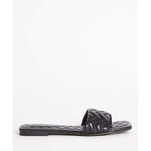 Simply Be Zigzag Quilted Flat Mule Sandals Ex Wide Black 6 Female