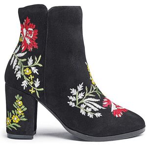 JD Williams Heavenly Soles Embroidered Boots E Fit Black 5 female