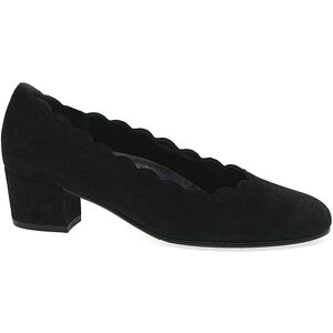 Gabor Gigi Wide Fit Court Shoes Black Suede 4 female