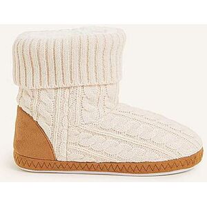 Accessorize Cable Knitted Slipper Boots Cream Medium female