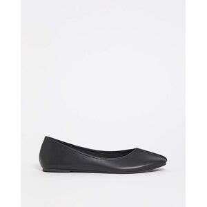 Simply Be Soft Square Toe Ballerinas Ex Wide Fit Black 6 Female