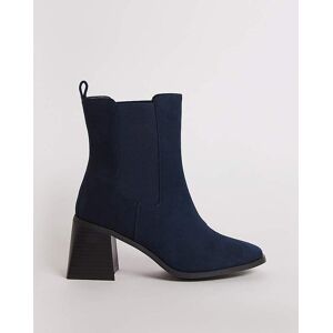 Simply Be Chelsea Heeled Ankle Boots Ex Wide Navy 5 Female