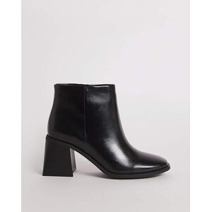 Simply Classic Heeled Ankle Boots Ex Wide Black PU 8 female