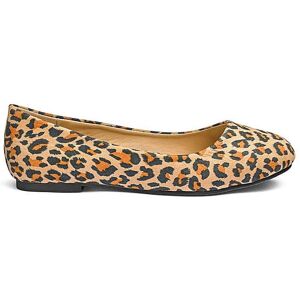 JD Williams Ballerina Shoes D Fit Leopard 3 female