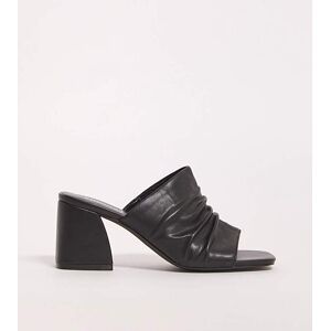 Simply Be Ruched Heeled Mule Sandals Wide Black 5 Female