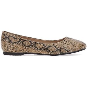 JD Williams Snake Print Ballerina Shoes E Fit Beige Snake 3 Female