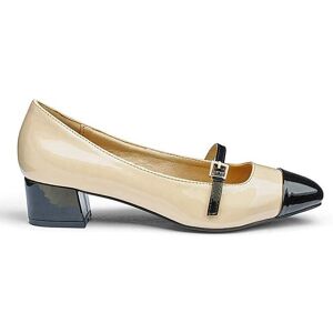 Simply Be Heavenly Soles Bar Shoes E Fit Ivory/black 4 Female