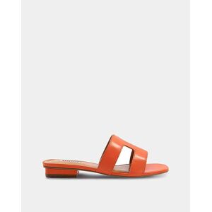 Dune Loupe Leather Slider Sandal Orange 37 female