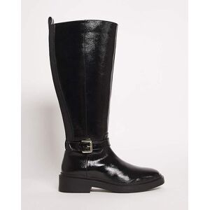 JD Williams High Leg Boot E Fit Curvy Calf Patent Black 8 female