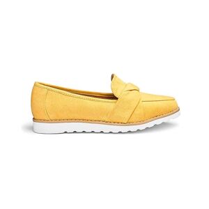 JD Williams Knotted Vamp Loafers E Fit Yellow 4 Female