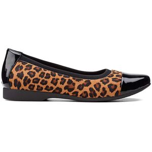 Clarks Un Darcey Cap2 Shoes D Fit Leopard Print 4 female