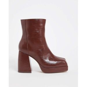 Simply Be Platform Ankle Boots Ex Wide Brown 5 Female