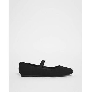 Simply Mary Jane Ballerina Flat Shoes Wide Black 5 female