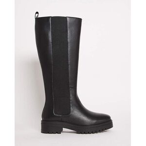 JD Williams Leather Boot EEE Fit Super Curvy Calf Black 9 female