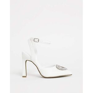 Simply Trim Heeled Shoes Wide White 5 female