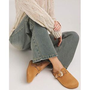 Simply Be Footbed Closed Toe Mule Shoe Wide Tan 4 Female