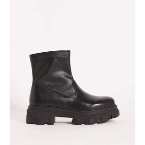 Simply Be Stretch Cleated Ankle Boots Ex Wide Black 4 Female