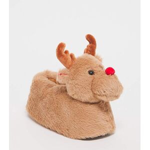 Simply Be Reindeer Novelty Slippers Wide Brown M Female