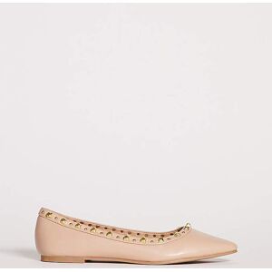 Simply Be Studded Ballerina Ex Wide Fit Stone 5 Female