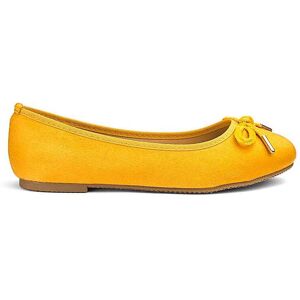 JD Williams Bow Ballerina Shoes E Fit Ochre 3 female