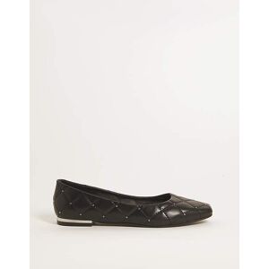 Simply Quilted Ballerina Shoes Ex Wide Fit Black 9 female