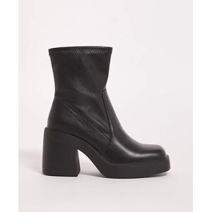 Simply Be Platform Ankle Boots Ex Wide Black Pu 9 Female