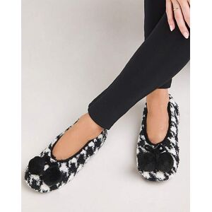 Simply Pom Pom Ballerina Slippers Wide Mono S female