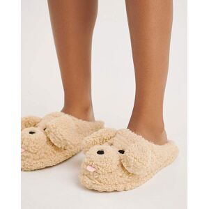 Simply Be Dog Mule Slippers Wide Beige S Female