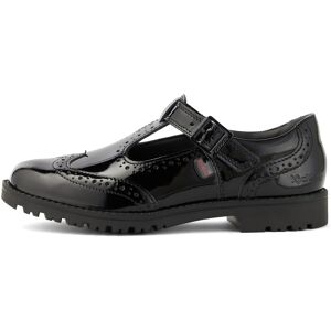 Kickers Youth Womens Lachly Brogue T-Bar Patent Leather Black- 13863377