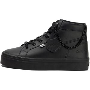 Kickers Youth Womens Tovni Hi Stack Chain Leather Black- 13891848