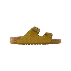 Birkenstock , Suede Leather Slip-On Sandals ,Brown female, Sizes: 8 UK