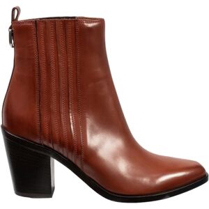 Sartore , Women heeled texan ankle boots in terracotta colo leather ,Red female, Sizes: 3 1/3 UK