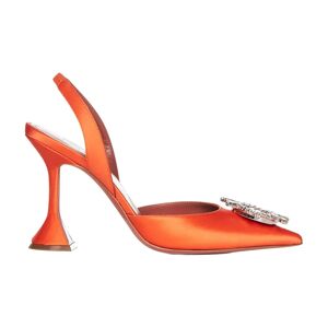 Amina Muaddi , Women`s Shoes Pumps Orange Aw23 ,Orange female, Sizes: 4 1/2 UK, 5 UK, 4 UK