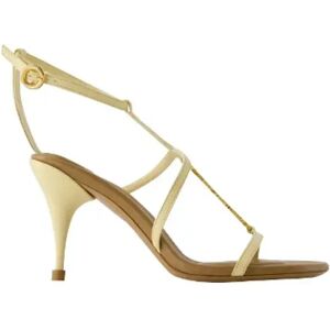 Jacquemus Pre-owned , Pre-owned Leather heels ,Beige female, Sizes: 7 UK