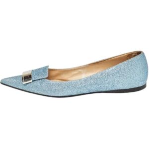 Sergio Rossi Pre-owned , Pre-owned Fabric flats ,Blue female, Sizes: 6 1/2 UK