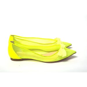 Christian Louboutin , Fluro Yellow Flat Point Toe Shoe ,Yellow female, Sizes: 5 1/2 UK, 5 UK