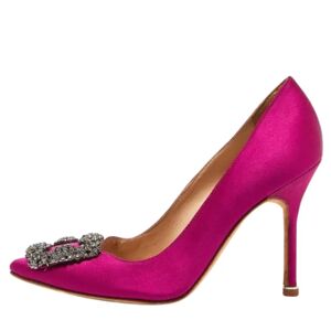 Manolo Blahnik Pre-owned , Pre-owned Satin heels ,Pink female, Sizes: 2 1/2 UK
