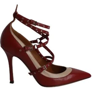 Valentino Vintage , Pre-owned Leather heels ,Red female, Sizes: 2 1/2 UK