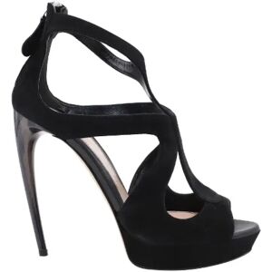 Alexander McQueen Pre-owned , Pre-owned Suede heels ,Black female, Sizes: 5 UK