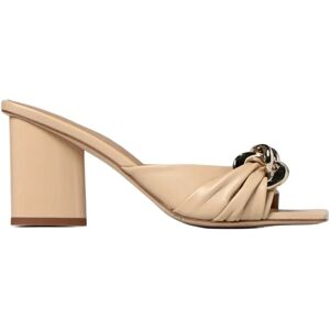 Twinset , Elegant Heeled Mules Sandalo ,Beige female, Sizes: 5 UK