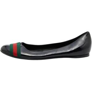 Gucci Vintage , Pre-owned Leather flats ,Black female, Sizes: 6 UK