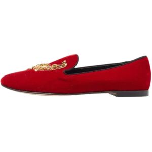 Giuseppe Zanotti Pre-owned , Pre-owned Velvet flats ,Red female, Sizes: 5 UK