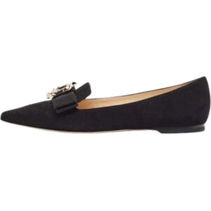 Jimmy Choo Pre-owned , Pre-owned Suede flats ,Black female, Sizes: 2 UK