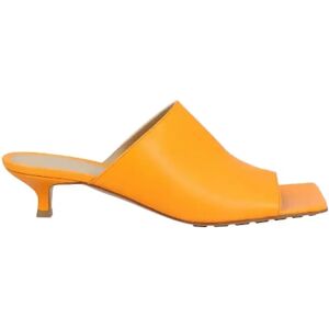 Bottega Veneta Vintage , Luxury Orange Leather Stretch Mule Sandals ,Orange female, Sizes: 4 1/2 UK