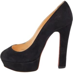 Christian Louboutin Pre-owned , Pre-owned Suede heels ,Black female, Sizes: 1 1/2 UK