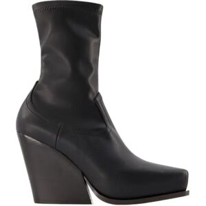 Stella McCartney , Black Synthetic Leather Cowboy Boots ,Black female, Sizes: 6 UK