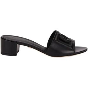 Dolce & Gabbana , Black Calfskin Mule with 4cm Heel ,Black female, Sizes: 3 1/2 UK, 5 1/2 UK, 4 UK, 2 1/2 UK, 6 UK