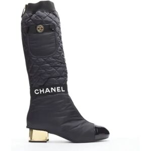 Chanel Vintage , Pre-owned Fabric boots ,Black female, Sizes: 5 1/2 UK